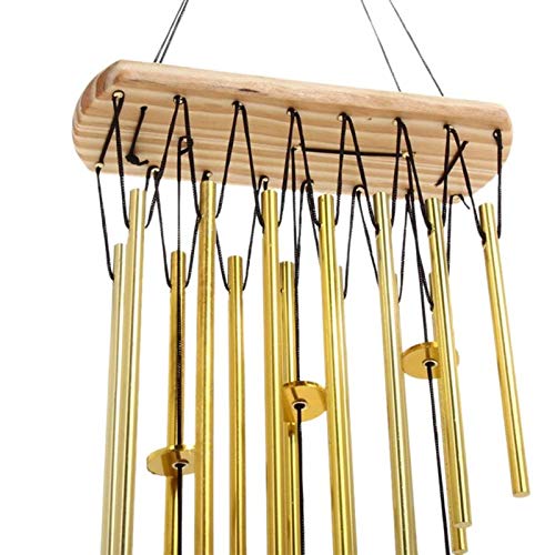 ZFDM Inicio la decoración del jardín Relajante Campanas de Bronce de Madera traeré Plata Sonido (Color : 1)