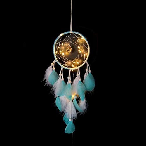 ZFDM LED de la lámpara de colector del sueño Pluma joyería Hecha a Mano decoración de la Pared del Viento Chimes decoración Colgante decoración del hogar