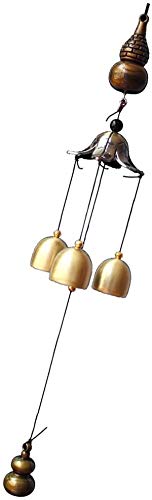 ZFDM Wind Chimes Adornos Adornos de Puerta de Cobre Puro de aleación Campanas Feng Shui Huasha Town House Lucky Shop Dormitorio Antiguo Timbre de la Puerta Colgante
