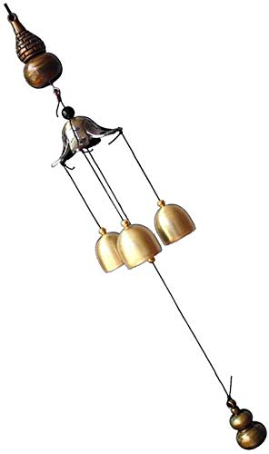 ZFDM Wind Chimes Adornos Adornos de Puerta de Cobre Puro de aleación Campanas Feng Shui Huasha Town House Lucky Shop Dormitorio Antiguo Timbre de la Puerta Colgante