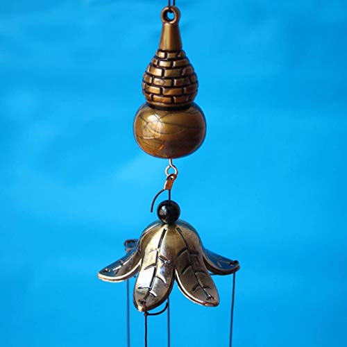ZFDM Wind Chimes Adornos Adornos de Puerta de Cobre Puro de aleación Campanas Feng Shui Huasha Town House Lucky Shop Dormitorio Antiguo Timbre de la Puerta Colgante