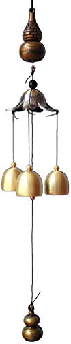 ZFDM Wind Chimes Adornos Adornos de Puerta de Cobre Puro de aleación Campanas Feng Shui Huasha Town House Lucky Shop Dormitorio Antiguo Timbre de la Puerta Colgante