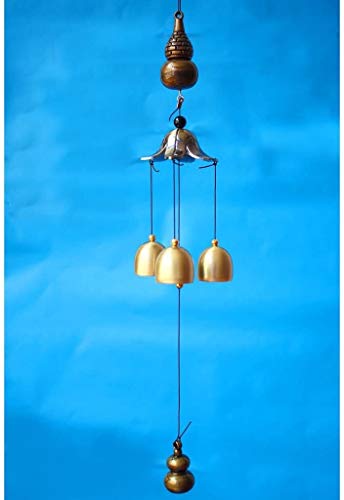 ZFDM Wind Chimes Adornos Adornos de Puerta de Cobre Puro de aleación Campanas Feng Shui Huasha Town House Lucky Shop Dormitorio Antiguo Timbre de la Puerta Colgante