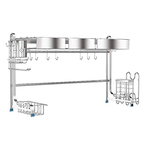 Zfggd Acero Inoxidable 304 Escurridor Fregadero de Cocina de Almacenamiento en Rack Vajilla Platos de Secado Cocina un tazón de estanterías (Size : Length 91cm)