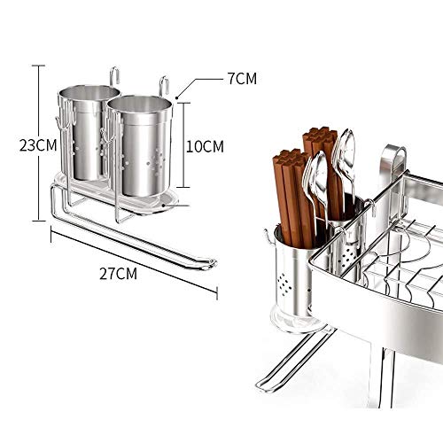 Zfggd Acero Inoxidable 304 Escurridor Fregadero de Cocina de Almacenamiento en Rack Vajilla Platos de Secado Cocina un tazón de estanterías (Size : Length 91cm)