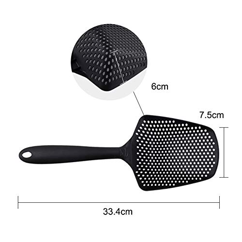 ZFYM 3 PCS colador Resistente a Altas temperaturas colador de Cocina Domésticos de Cocina Cocinar Cocinar Cuchara Vaciado fácil de Usar,Negro