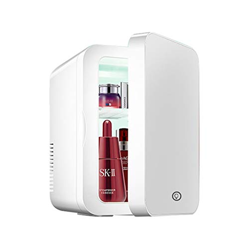 ZHAN YI SHOP Maquillaje Nevera con Espejo LED, El Coche De Refrigerador, Mini Refrigerador del Refrigerador/For Cosméticos, Bebidas, Alimentos O Medicamentos (8 litros / 8.4 Cuartos De Galón)