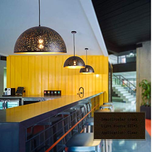 ZHAO YING Restaurante Chandelier_Restaurant Chandelier Simple Single Head Personalidad Nostálgico Retro (Color : Black)