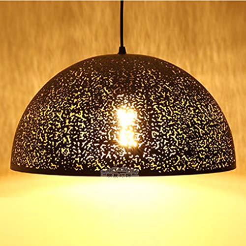 ZHAO YING Restaurante Chandelier_Restaurant Chandelier Simple Single Head Personalidad Nostálgico Retro (Color : Black)