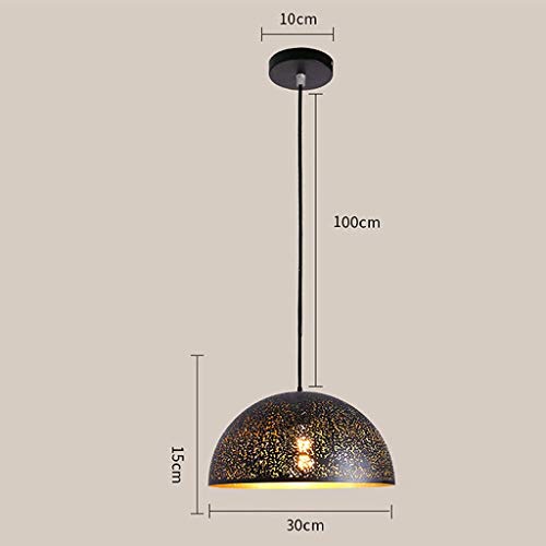 ZHAO YING Restaurante Chandelier_Restaurant Chandelier Simple Single Head Personalidad Nostálgico Retro (Color : Black)