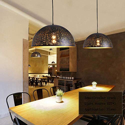 ZHAO YING Restaurante Chandelier_Restaurant Chandelier Simple Single Head Personalidad Nostálgico Retro (Color : Black)