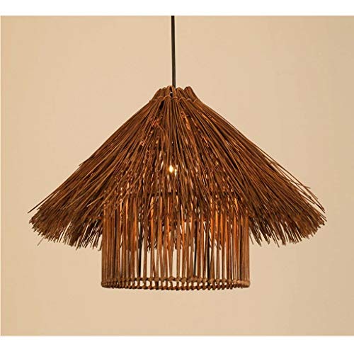 ZHAO YING Restaurante Salón de té Dormitorio Zen Nordic Sudeste de Asia Luz de Techo de bambú Lámpara de Techo E27 Lámpara, Lámpara de bambú Japonesa (Color : Brown)