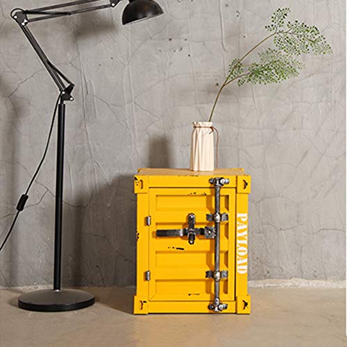 ZHAOYONGLI Mesas Mesas de café Armario Eólico Industrial Mesita De Noche De Hierro Forjado con Cerradura Cabecera Creativa Cabina Pequeña Gabinete De Almacenamiento Pequeño