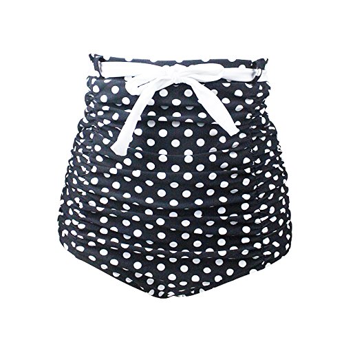 ZHBSS Gran tamaño, Plisado, Fuente Termal, Ola, Punto de baño, Damas, Cintura Alta, triángulo, Cubierto, Vientre, Traje de baño S Negro