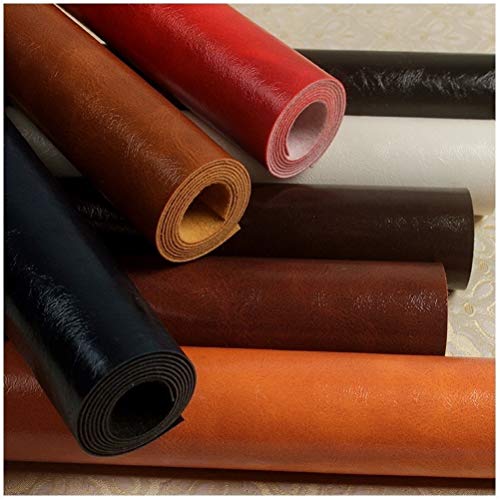 ZHhome Cuero Sintético de Calidad Tela de PU Retardante de Fuego Impermeable Material de Artesanía de Cuero Sintético 1.38X1m Material de Cuero de Cera de Aceite - Rosa Roja