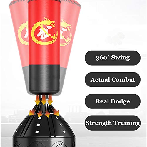 ZHIFENGLIU Saco De Boxeo, con Poderosos Pies De Succión, Fitness para Adultos, Descompresión, Colgando, Entrenamiento De Taekwondo, Vaso Vertical, Saco De Arena,Black 170cm