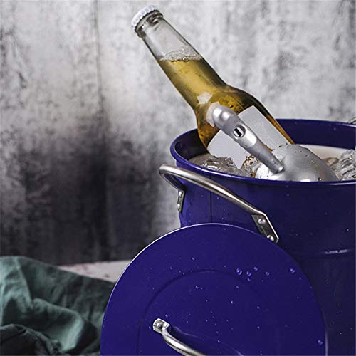ZhiWei Industrial Cubo De Hielo con La Pala De Hielo Chapa Galvanizada Ronda Barril Ice Bar Champagne Vino Compartimiento De La Cerveza De La Fiesta Family Bar