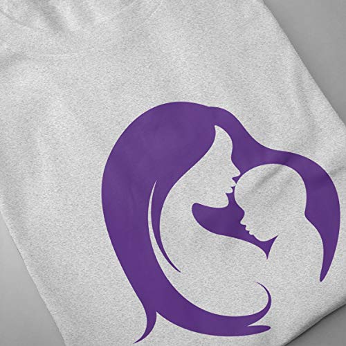 zhkx Camisa Madre Niño Infantil Silueta Día de la Madre Abedeab Camiseta Casual de algodón para Hombre
