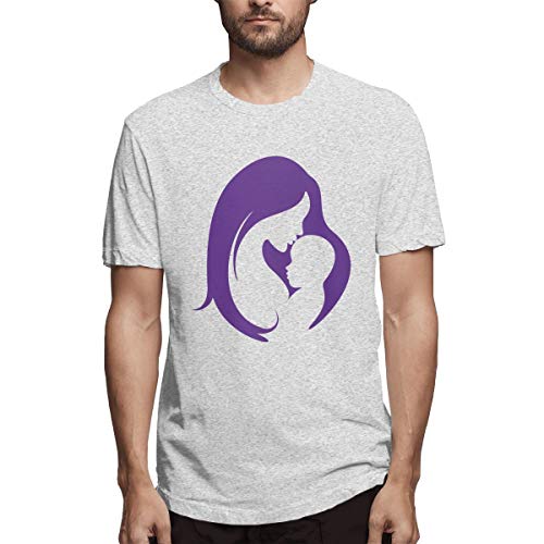 zhkx Camisa Madre Niño Infantil Silueta Día de la Madre Abedeab Camiseta Casual de algodón para Hombre