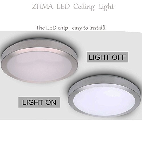 ZHMA 18W Blanco frío LED Plafón Lámpara De Techo Lámpara Iiluminación Interior, De Techo Pasillo Salón Cocina Dormitorio De La Lámpara Ahorro De Energía De Luz De Plata