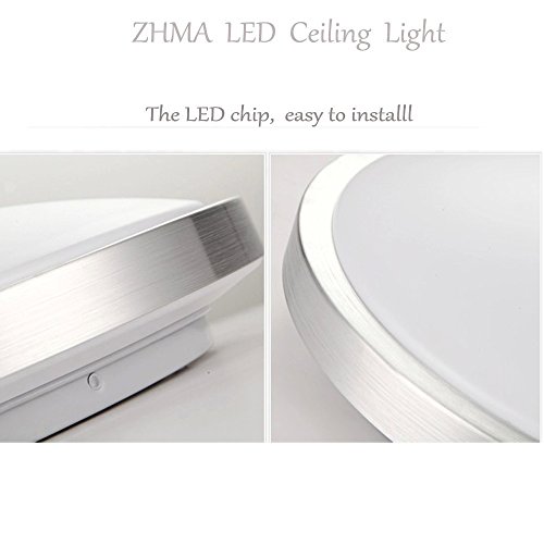 ZHMA 18W Blanco frío LED Plafón Lámpara De Techo Lámpara Iiluminación Interior, De Techo Pasillo Salón Cocina Dormitorio De La Lámpara Ahorro De Energía De Luz De Plata