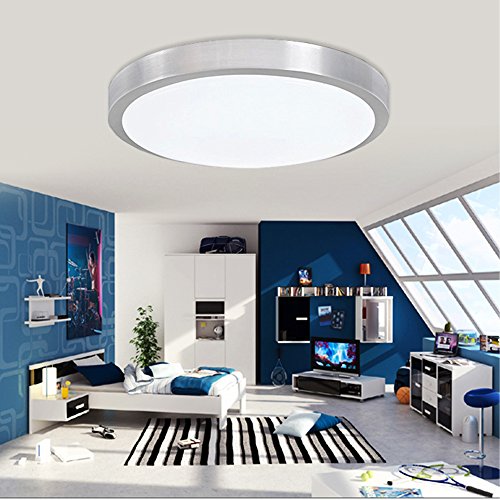 ZHMA 18W Blanco frío LED Plafón Lámpara De Techo Lámpara Iiluminación Interior, De Techo Pasillo Salón Cocina Dormitorio De La Lámpara Ahorro De Energía De Luz De Plata