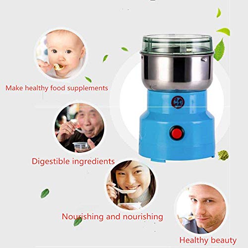 ZHniby Máquina trituradora eléctrica, máquina trituradora multifunción, pequeña trituradora de Alimentos para Granos de café, Hierbas, Especias, nueces, Semillas, legumbres y Frutas (1pcs)