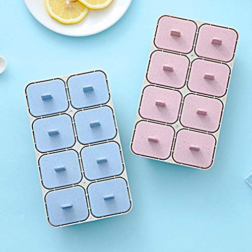 Zhongyanxin Bricolaje Pp Helado Molde 8 Letras Frozen Popsicle Molde Bandeja Casero Cubitera Piruleta Fabricante Barra de Caramelo Suministros - Azul