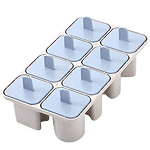 Zhongyanxin Bricolaje Pp Helado Molde 8 Letras Frozen Popsicle Molde Bandeja Casero Cubitera Piruleta Fabricante Barra de Caramelo Suministros - Azul