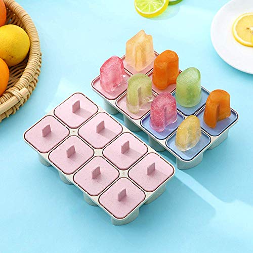 Zhongyanxin Bricolaje Pp Helado Molde 8 Letras Frozen Popsicle Molde Bandeja Casero Cubitera Piruleta Fabricante Barra de Caramelo Suministros - Azul
