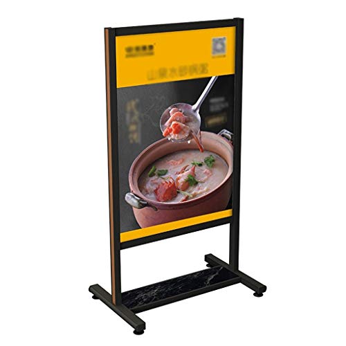 Zhou Occidental del Cartel del Restaurante Soporte de exhibición, Fast Food Shop Desayuno Menú Tienda Soporte de Suelo de Metal Señalización Vertical YAN (Size : 44 * 67 * 125cm)