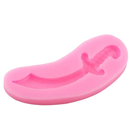 ZHQJY Espada Pirata moldes de Silicona Cuchillo Cupcake Topper Borde de la Torta Herramientas de decoración de Pasteles de cumpleaños para bebés moldes de Chocolate Dulces