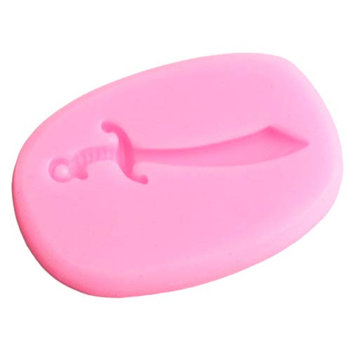 ZHQJY Espada Pirata moldes de Silicona Cuchillo Cupcake Topper Borde de la Torta Herramientas de decoración de Pasteles de cumpleaños para bebés moldes de Chocolate Dulces