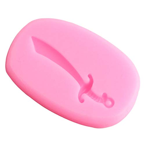 ZHQJY Espada Pirata moldes de Silicona Cuchillo Cupcake Topper Borde de la Torta Herramientas de decoración de Pasteles de cumpleaños para bebés moldes de Chocolate Dulces