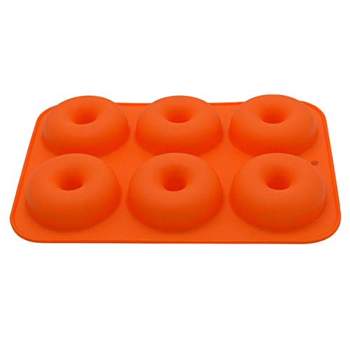 ZHYF Molde para Pasteles,6 Rejillas Molde para Hornear de Silicona Molde para Hornear Rosquillas Herramientas para Hornear Pasteles,10 Pulgadas,Naranja