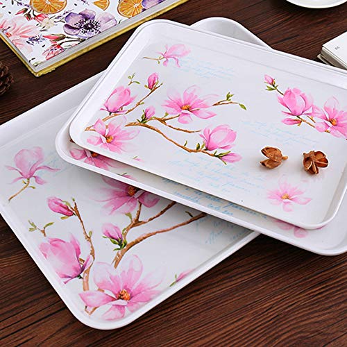 Zidao Bandeja de té de Estilo Europeo, el presupuesto de la Bandeja Rectangular Bandeja para Tazas de té Taza de Agua de la Bandeja de Estar Bandeja de Fruta,2,S