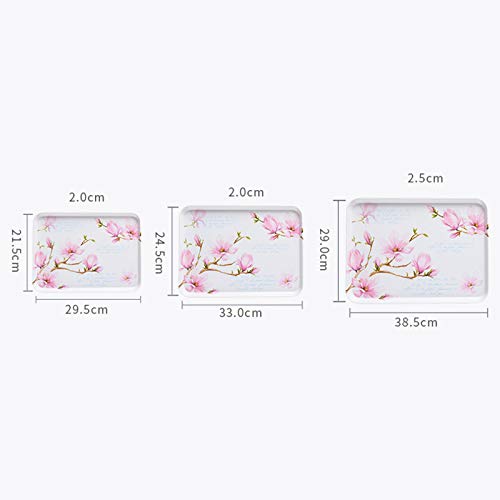 Zidao Bandeja de té de Estilo Europeo, el presupuesto de la Bandeja Rectangular Bandeja para Tazas de té Taza de Agua de la Bandeja de Estar Bandeja de Fruta,2,S