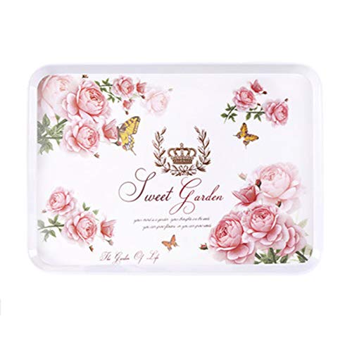 Zidao Bandeja de té de Estilo Europeo, el presupuesto de la Bandeja Rectangular Bandeja para Tazas de té Taza de Agua de la Bandeja de Estar Bandeja de Fruta,2,S