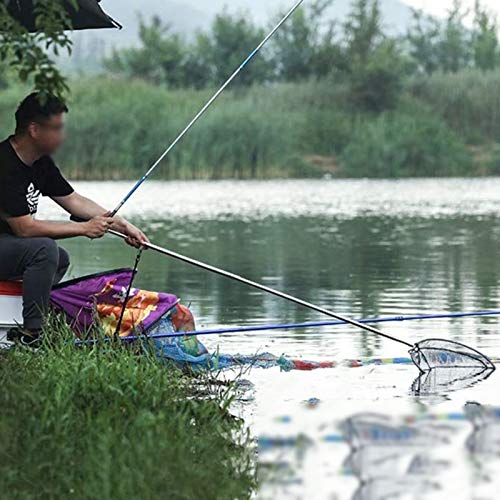 Zidao Plegable Red de Pesca, la Bolsa Plegable de Acero Inoxidable portátil Positionierteleskoptasche Red de Pesca Tamaños Disponibles Neto,A