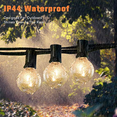 Zidwzidwei Guirnaldas Luces Exterior, 7.62m G40 Guirnaldas Luminosas, Luces Decoración Interior y Exterior a Patio, Bodas, Cafés, Jardín, Fiestas Ect (25 Bombillas + 5 Bombillas de Repuesto)