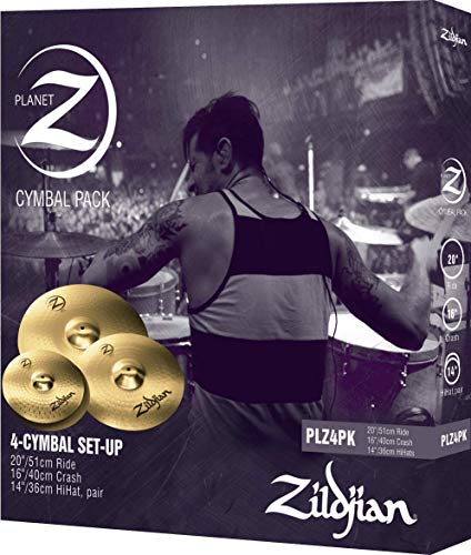 Zildjian PLZ4PK Planet Z series - 14" hi-hats, 16" crash, 20" ride, 4 set de platillos,Viejo Modelo