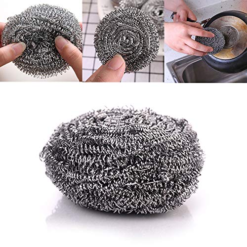 Ziyero 20 Piezas Descontaminación Bola de Alambre de Acero Limpiador de ollas de Metal Espiral de esponjas Seguro e higiénico Adecuado para Casas, restaurantes, hoteles,garajes y Otros Lugares（Plata）