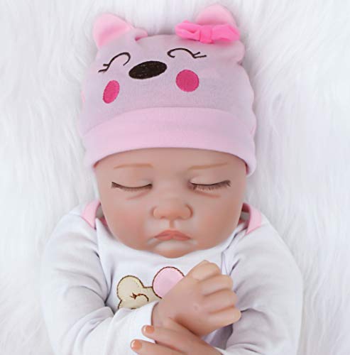 ZIYIUI 22 Pulgadas Lifelike Reborn Bebé Muñecas Vinilo de Silicona Realista Hecho a Mano Bebés para Niñas Juguetes Reborn Baby Dolls 55cm, Conveniente para la Edad 3 Más