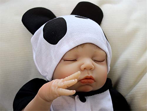 ZIYIUI Realista Dormir Bebé Reborn Muñecos Niño Silicona Muñeca Reborn Babys Ojo Cerrado Recién Nacido 20 Pulgadas Panda Outfit