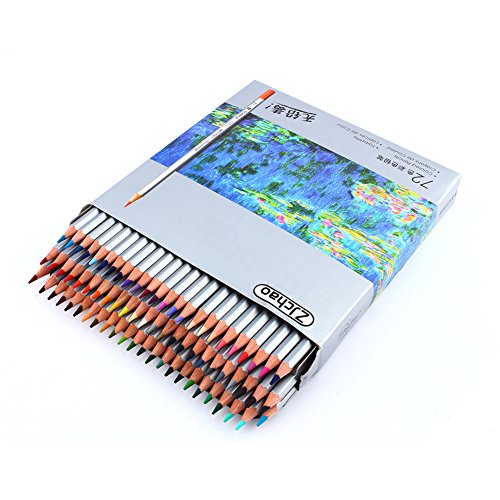 ZJchao 72 piezas Colores estuche para lápices con cierre funda con tapa para bolígrafo de material de oficina bolsa de transporte de Oxford gran capacidad lápices de multi-capa organizador de, color 72 Corlor pencile