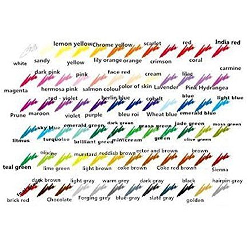 ZJchao 72 piezas Colores estuche para lápices con cierre funda con tapa para bolígrafo de material de oficina bolsa de transporte de Oxford gran capacidad lápices de multi-capa organizador de, color 72 Corlor pencile