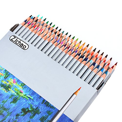ZJchao 72 piezas Colores estuche para lápices con cierre funda con tapa para bolígrafo de material de oficina bolsa de transporte de Oxford gran capacidad lápices de multi-capa organizador de, color 72 Corlor pencile