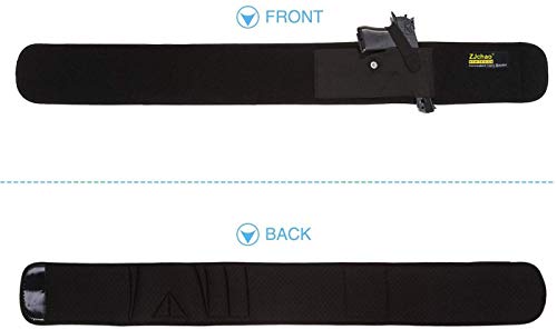 ZJchao Funda de Pistola de Banda de Vientre con Bolsas de Revista duales Cierre de Hebilla magnética para Pistolas, revólveres Tamaño de Cintura Ajustable hasta 44, Izquierda, Derecha extraer, Negro