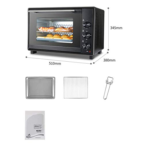 ZJDK Mini Horno 40L Temperatura Ajustable 0-230 ℃ y 60 Minutos Posición de asado de Cinco Capas Horno eléctrico multifunción multifunción para el hogar Puede Asar Pollo Entero 1600W