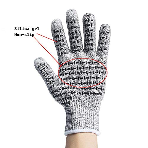 ZLQF Guantes anticortes,certificación EN 388,Protección Nivel 5 de Alto Rendimiento, Aptos para Uso alimentario (1 par),S
